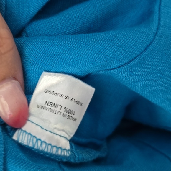 Flax Blue Linen A-line Linen Dress Women's Size S - Picture 8 of 8